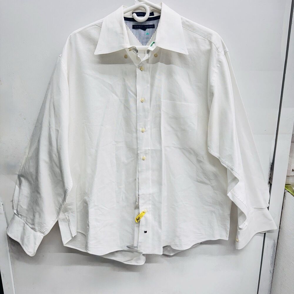 Classic Tommy Hilfiger "Original Oxford" Button-Down Shirt XL 17 34-35 White
